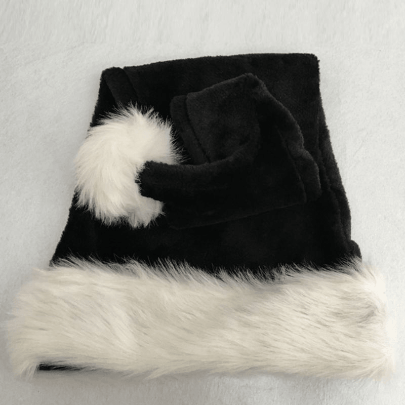 Black Plush Hat Adult Christmas dylinoshop