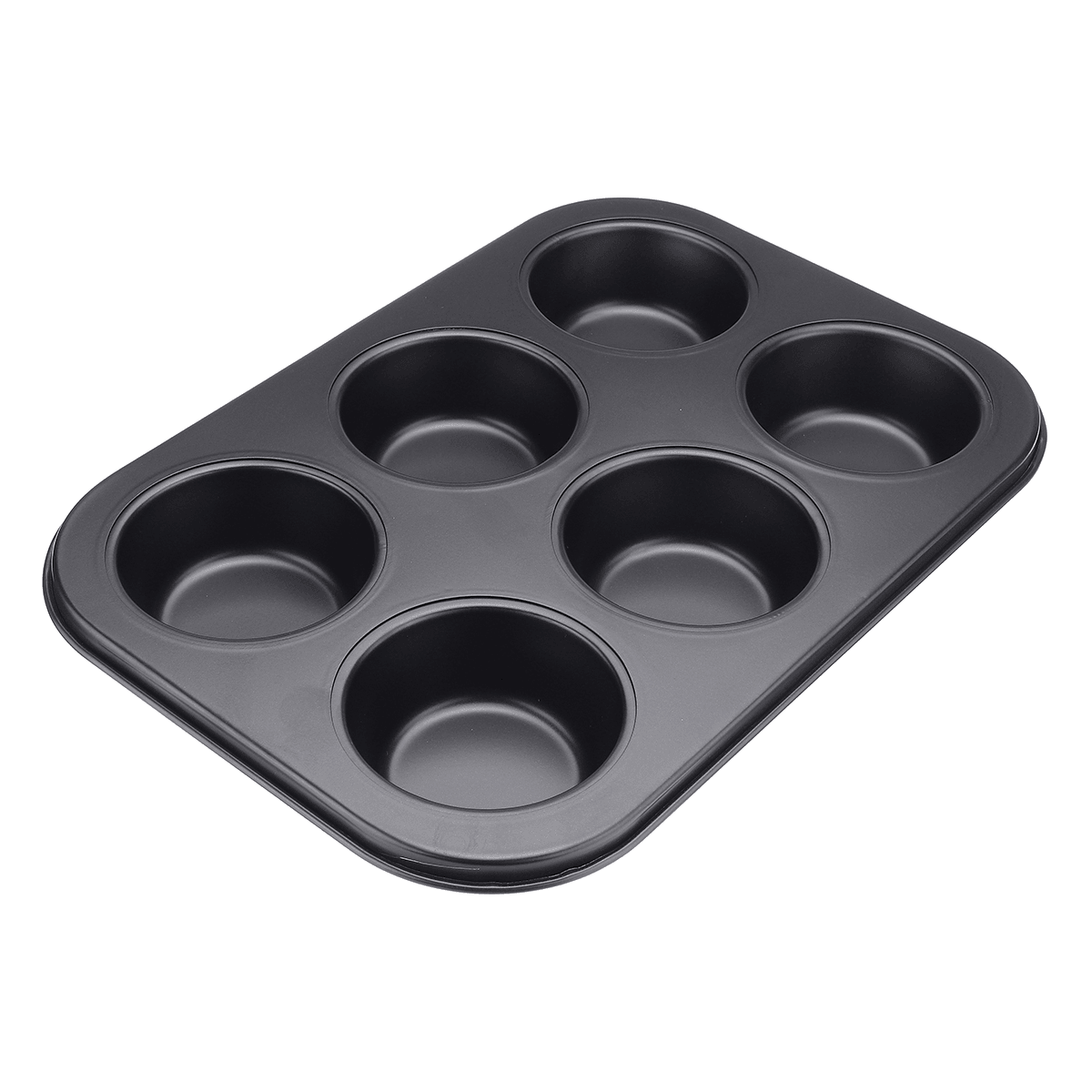 6Pc Muffin Pan Baking Cooking Tray Mould round Bake Cup Cake Gold/Black MRSLM