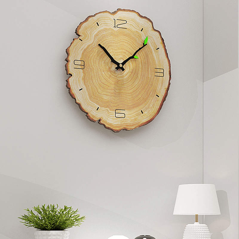 MW002 Creative Wooden Pattern Wall Clock Mute Wall Clock Quartz Wall Clock for Home Office Decorations MRSLM