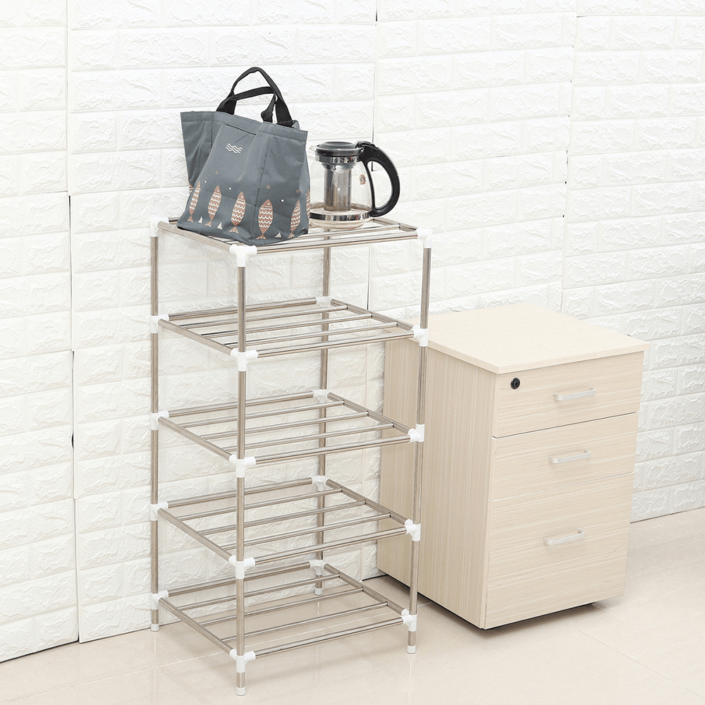 201 Stainless Steel 5 Layers Landing Storage Rack for Home Kitchen Shelf Arrangement Tool dylinoshop