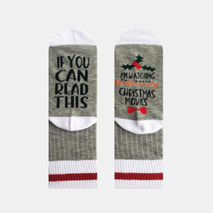 Casual Cotton Tube Socks with Buzzword Letters dylinoshop