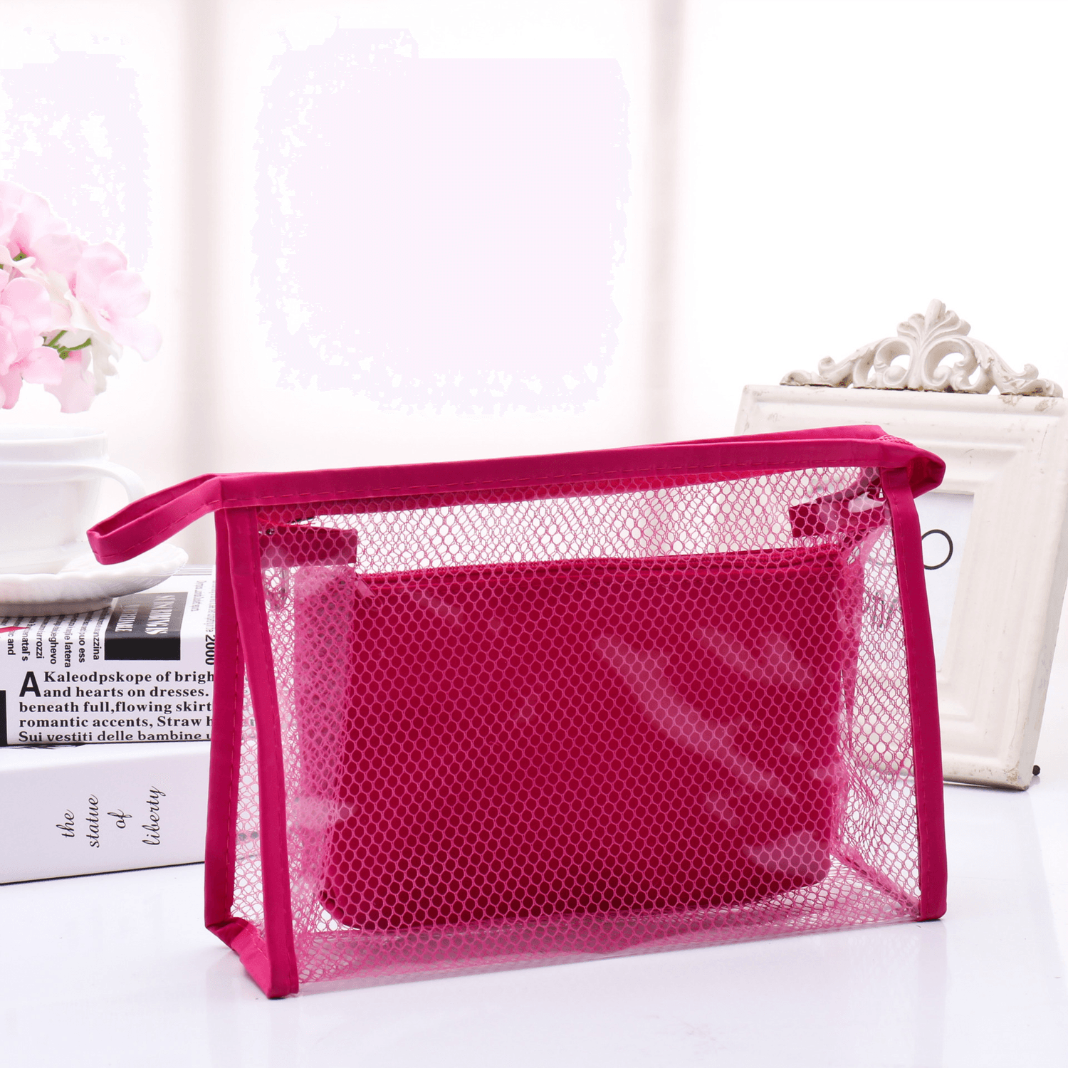 Honana BX-112 Waterproof PVC Cosmetic Bags Two-Piece Suit Net Travel Makeup Transparent Bag MRSLM