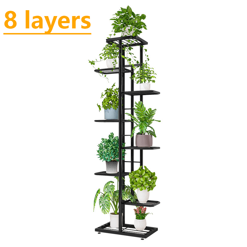 7/8 Black/White Layers Retro Iron Plant Stand Pot Plant Display Shelves Garden Home Decoration MRSLM