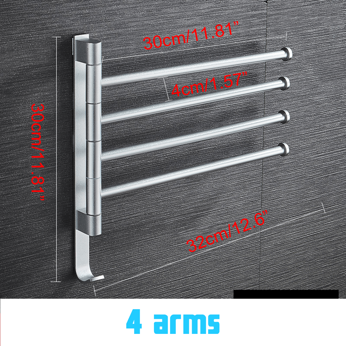 Bathroom Swivel Towel Rack Wall Mounted Heavy Duty Towel Shelf Towel Holder MRSLM