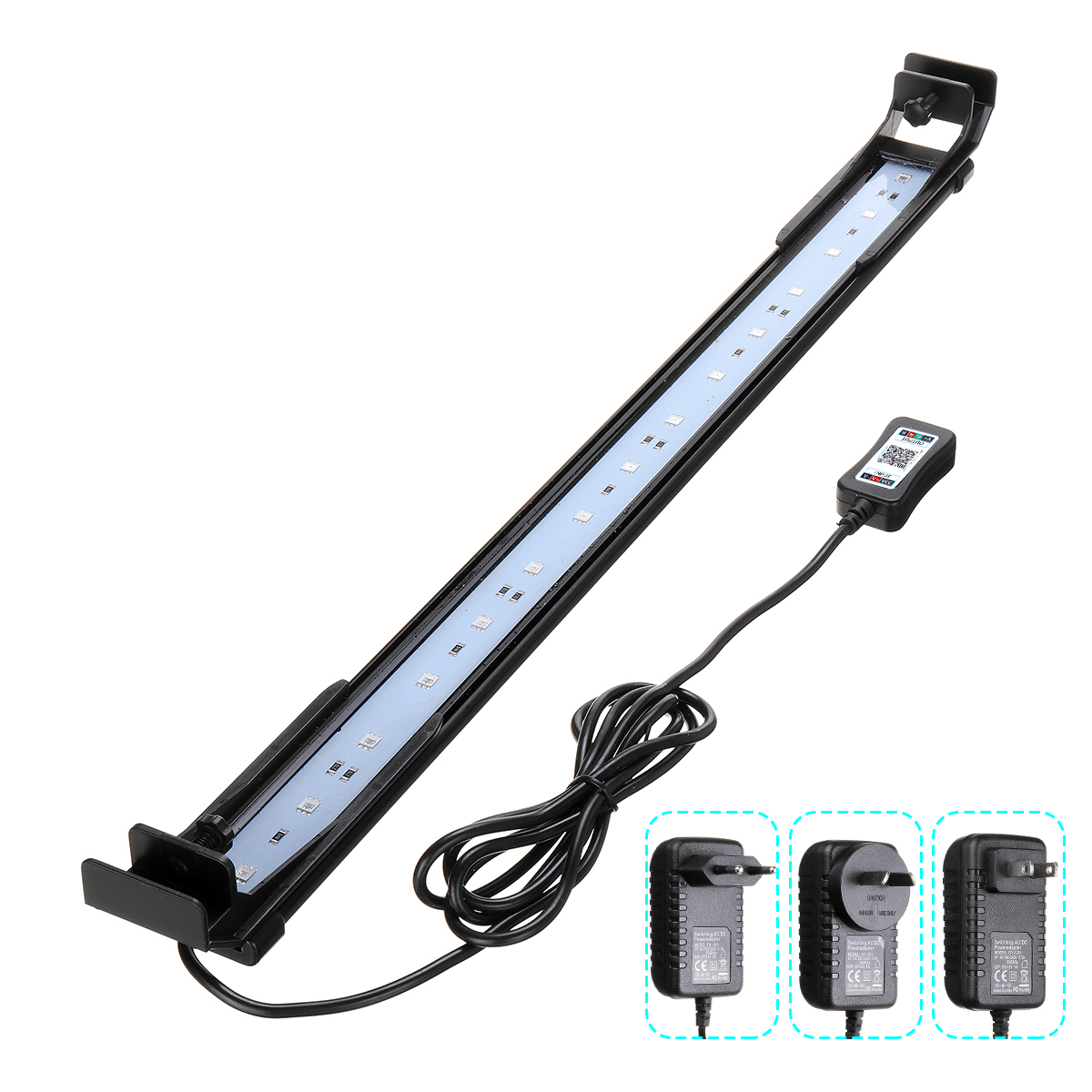 Dimmable 52CM 16W Bluetooth APP Controlled RGB LED Aquarium Lighting Adjustable Top Light Suitable for Aquarium/Fish Tank MRSLM