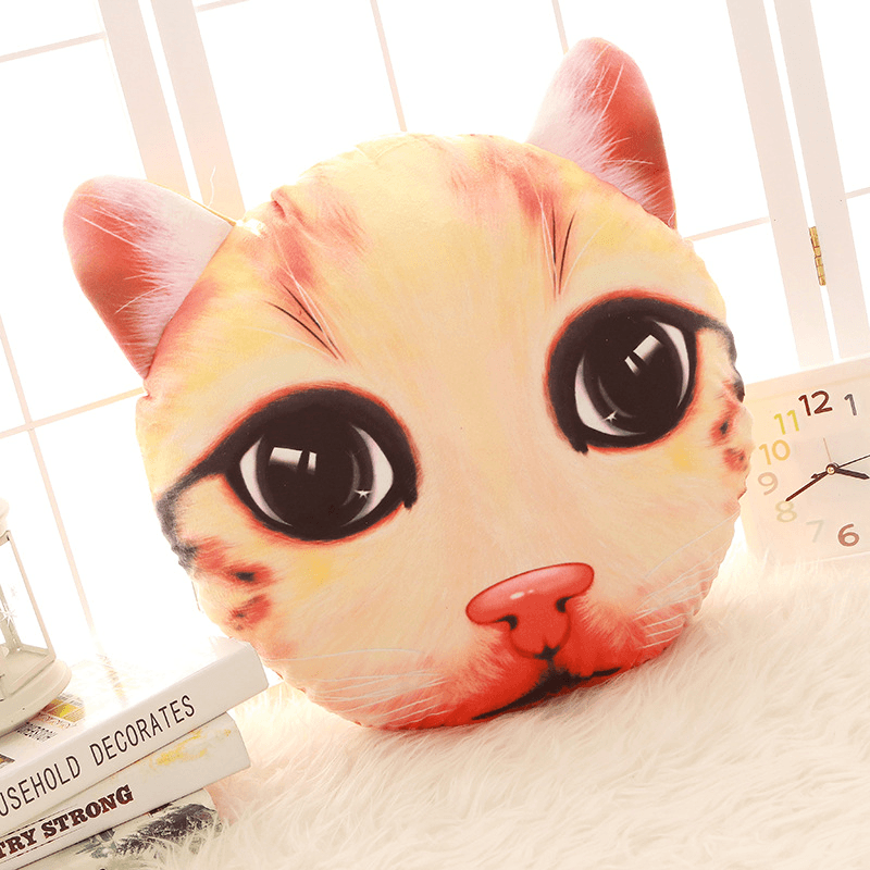 Creative Funny 3D Dog Cat Head Pillow PP Cotton Simulation Animal Cushion Birthay Gift Trick Toys MRSLM