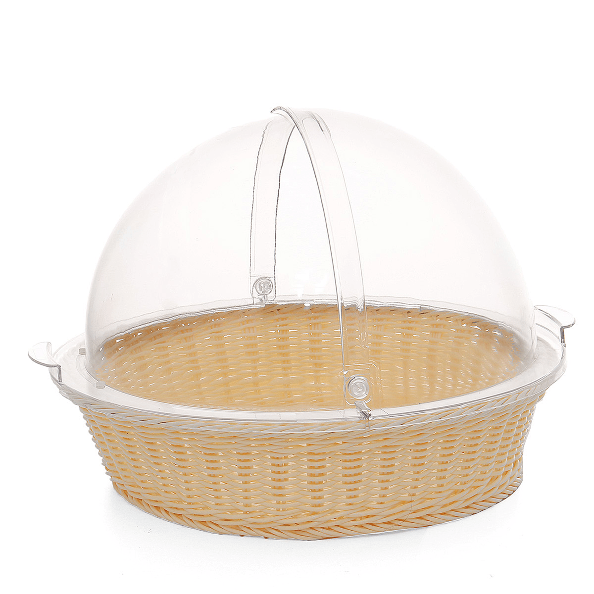 Round Home Kitchen Storage Basket Bread Fruit Cookie Display Container Holder Dome Lid for Food Storage MRSLM