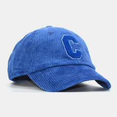 Unisex Corduroy Big C Letter Pattern Embroidery Baseball Cap Autumn Winter Soft Top Curved Brim Stripe Sunshade Hat dylinoshop