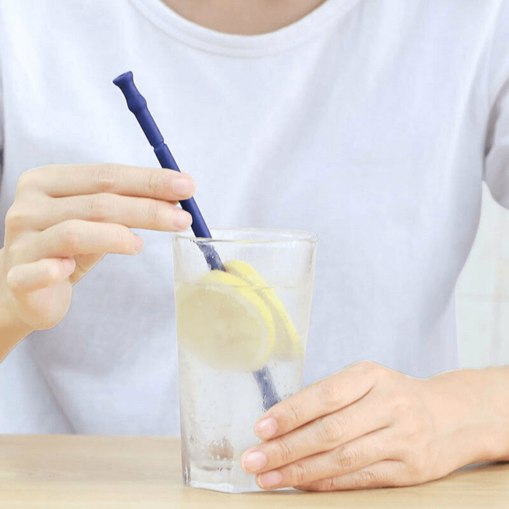 Foldable Silicone Straw Set Food-Grade Silicone Straw with Straw Brush Easy-To-Clean Straw Box Set Portable Drinkware MRSLM