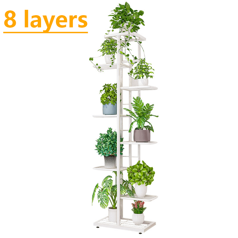 7/8 Black/White Layers Retro Iron Plant Stand Pot Plant Display Shelves Garden Home Decoration MRSLM