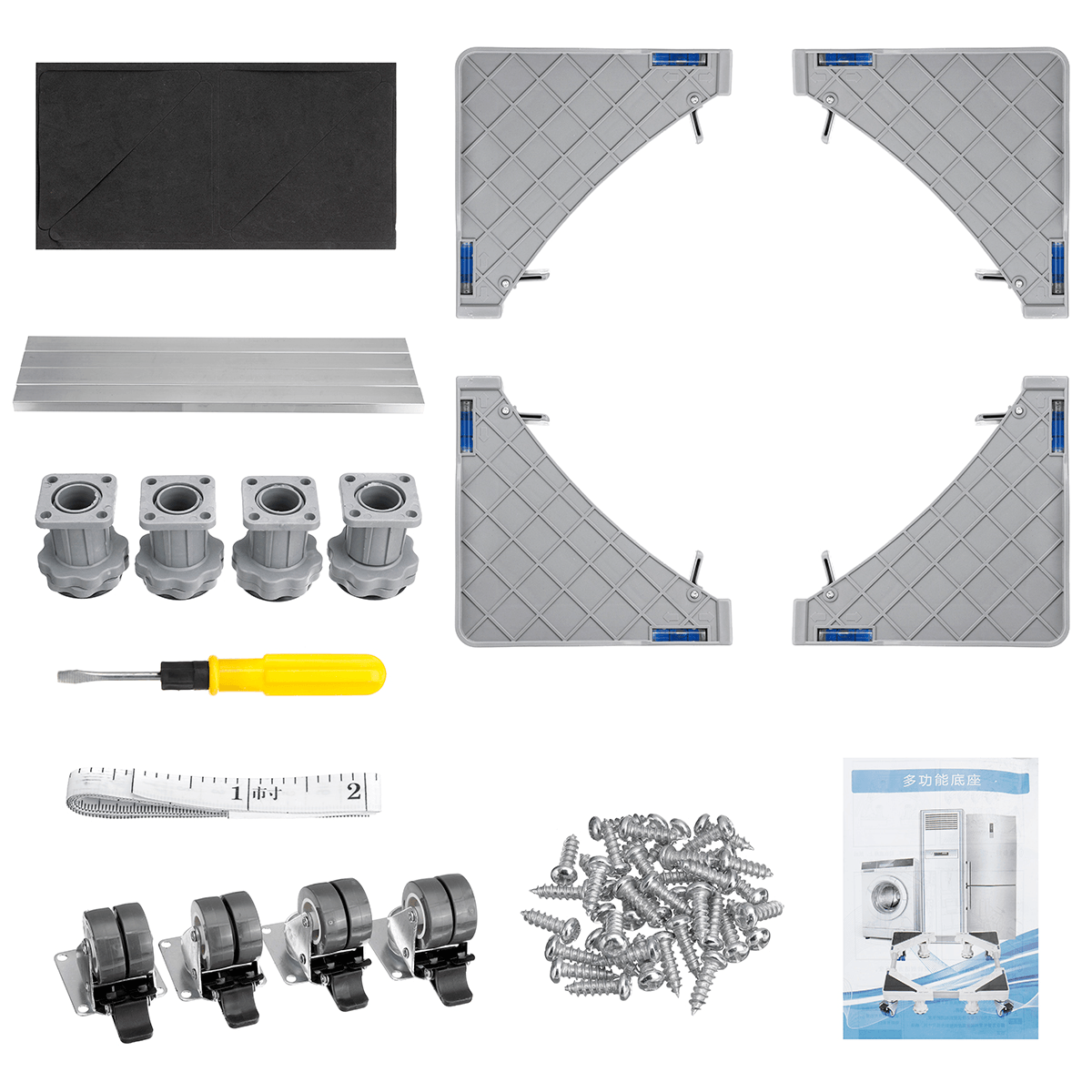 Universal Movable Base Bracket Stand Wheels for Washing Machine Fridge Carriage MRSLM