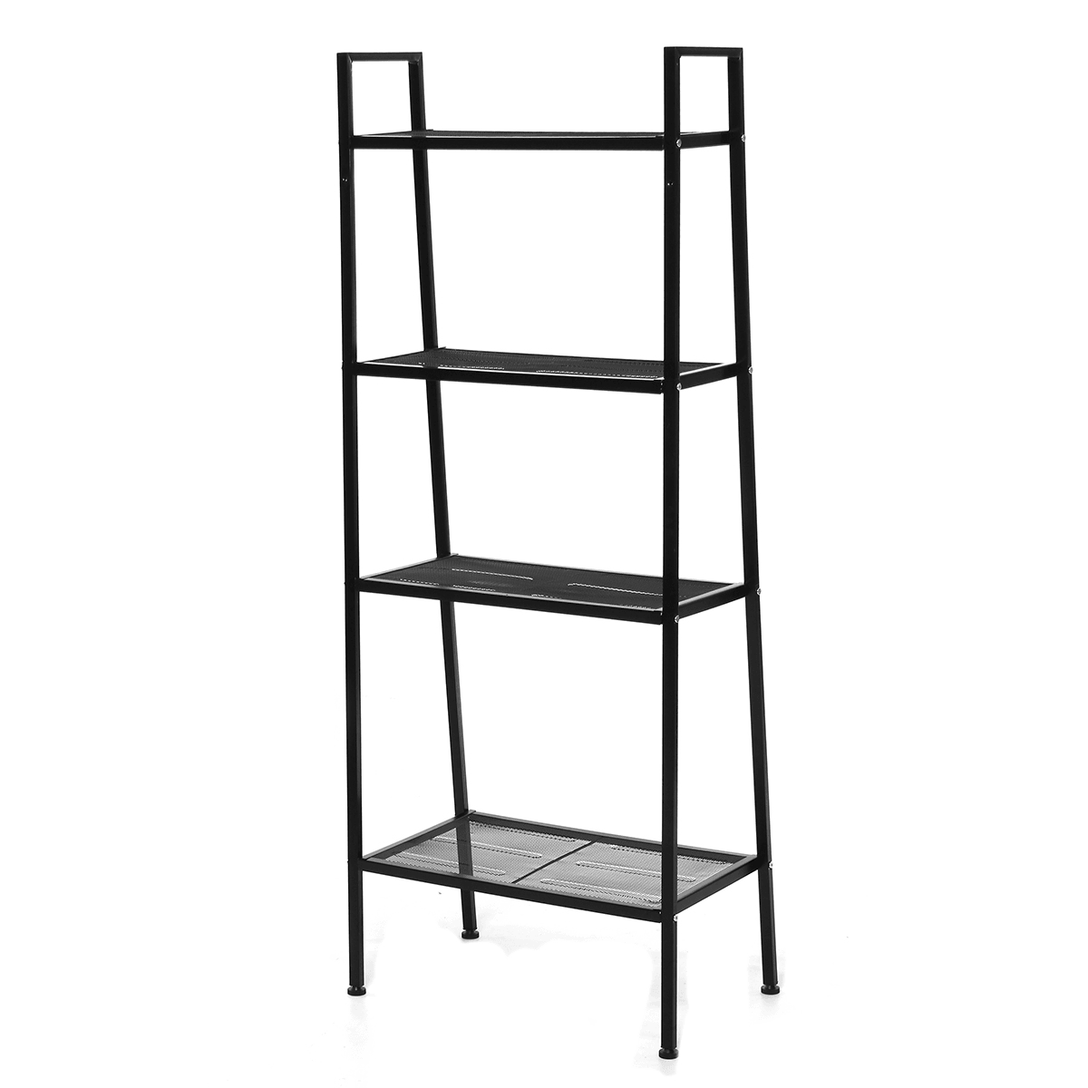 4 Tiers Wall Leaning Ladder Shelf Bookcase Bookshelf Storage Rack Shelves Storage Stand Unit Organizer for Office Home Bedroom Living Room MRSLM