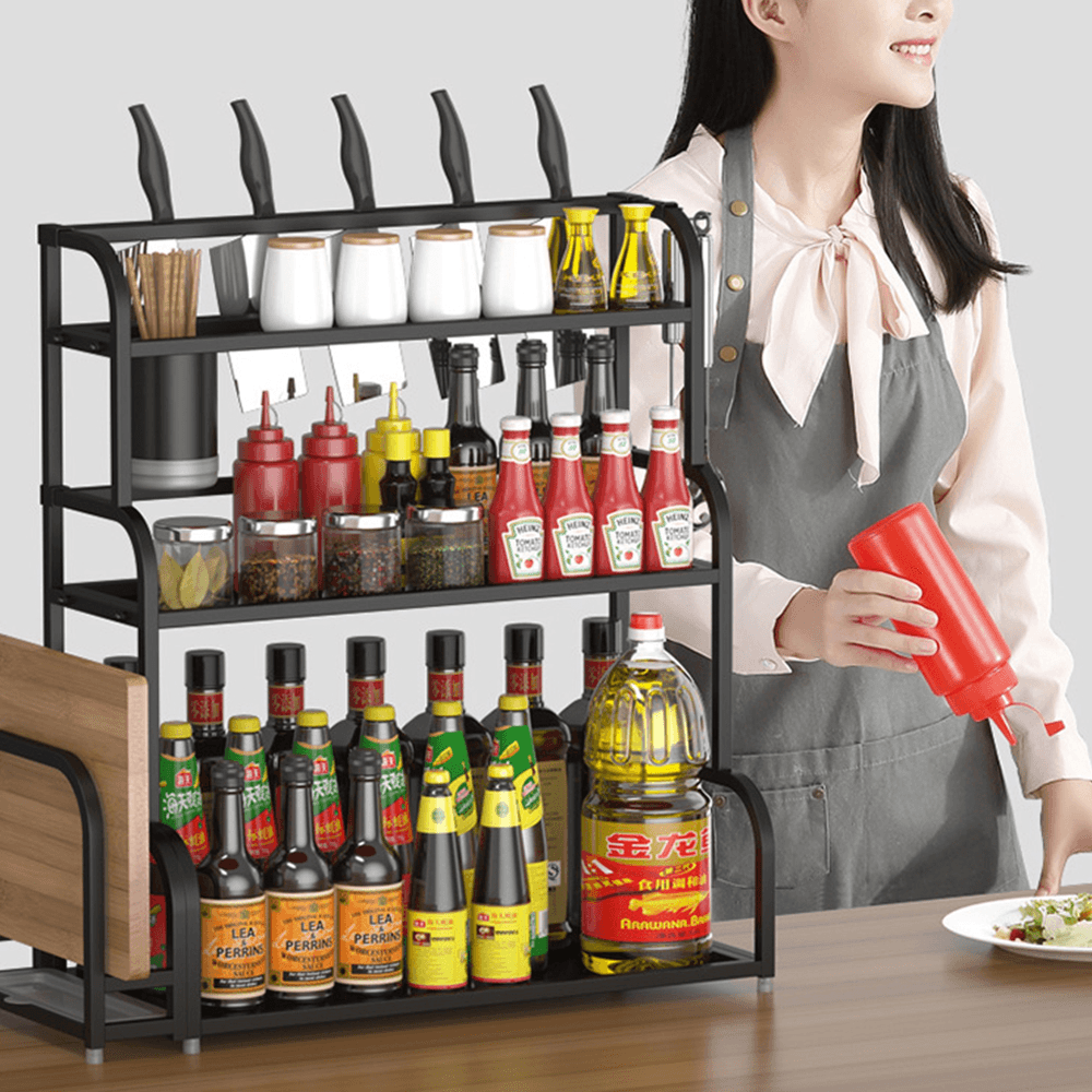 2-Tier Kitchen Countertop Spice Rack Organizer Cabinet Shelves Holder Rack dylinoshop