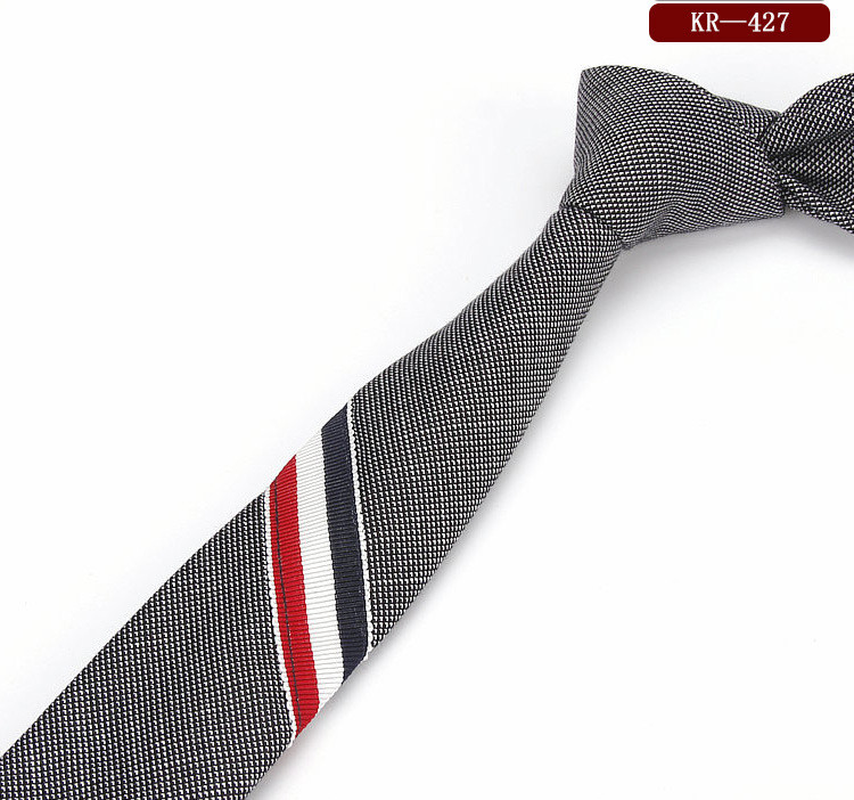 Men'S and Women'S British Super Narrow Casual Quality Cotton Tricolor Tie dylinoshop