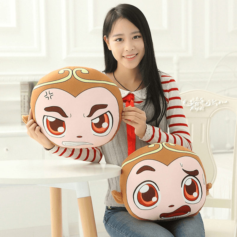 Funny Expression Cartoon Monkey Throw Pillow Soft Plush Sofa Cushion Home Car Decoration MRSLM