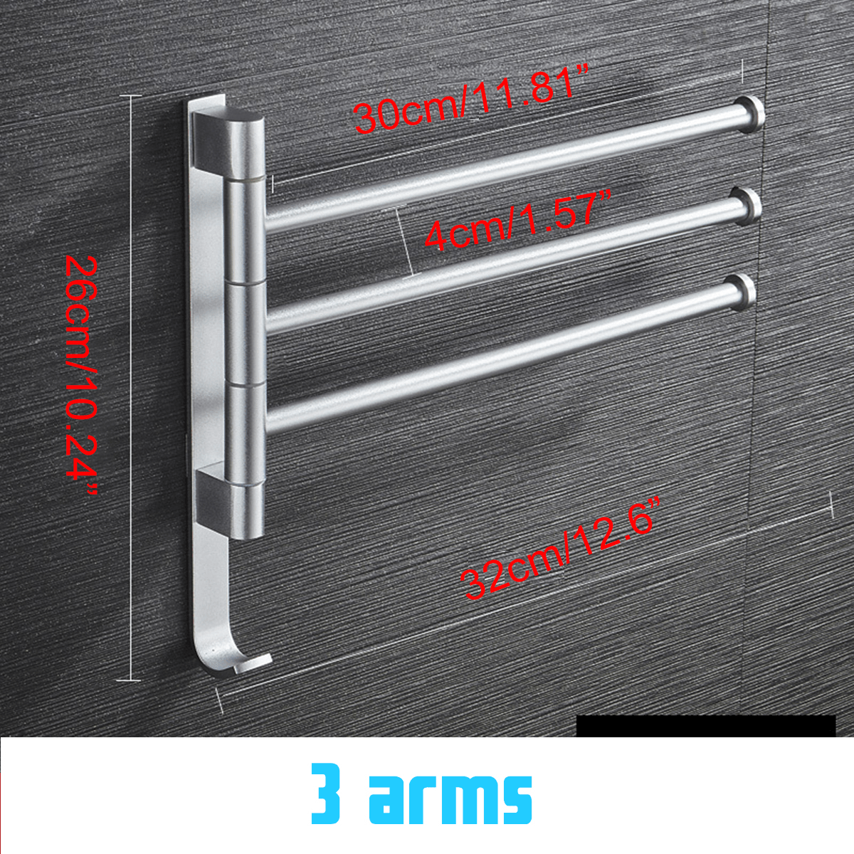 Bathroom Swivel Towel Rack Wall Mounted Heavy Duty Towel Shelf Towel Holder MRSLM