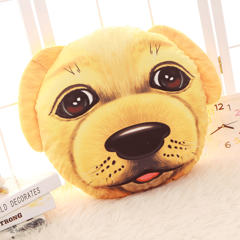 Creative Funny 3D Dog Cat Head Pillow PP Cotton Simulation Animal Cushion Birthay Gift Trick Toys MRSLM