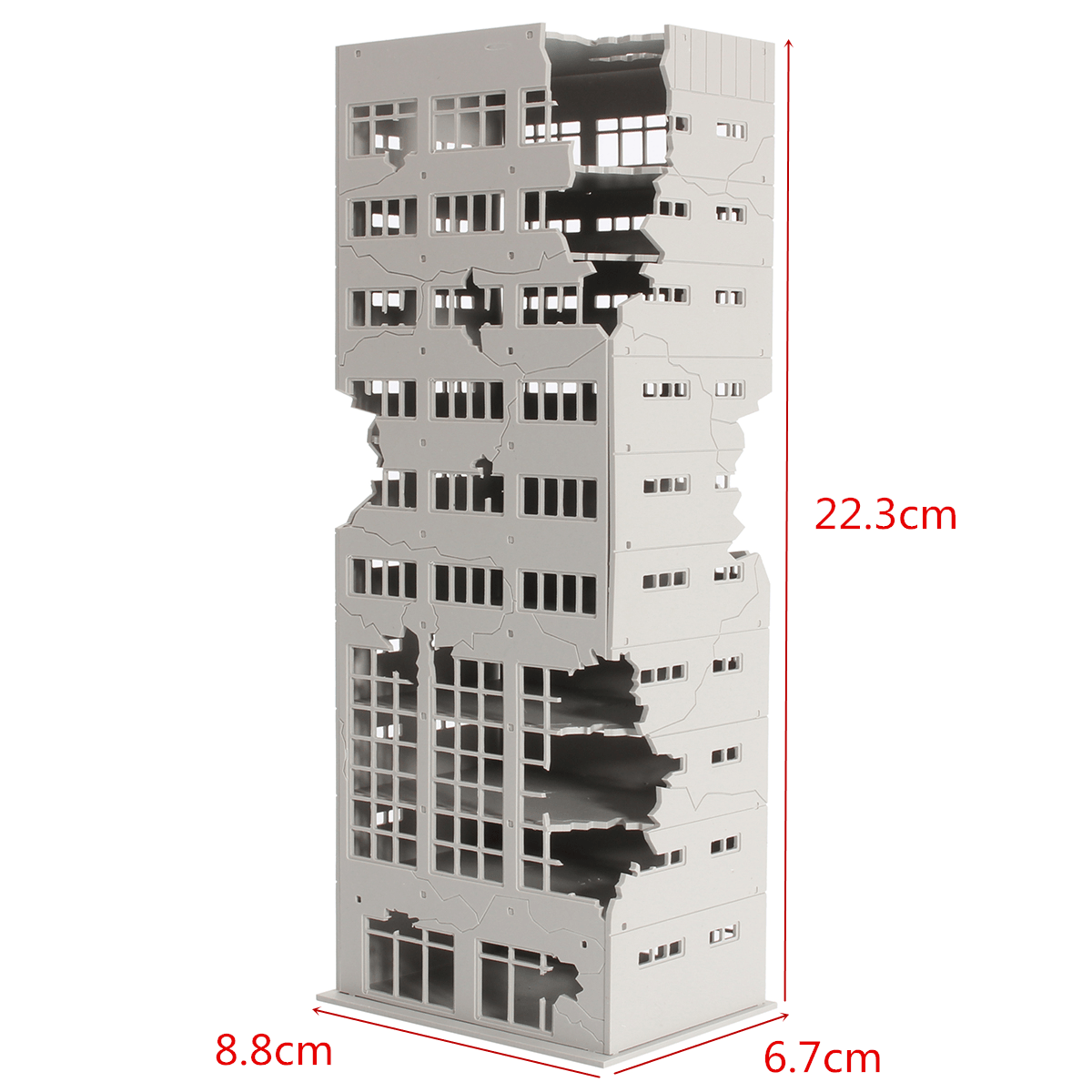 Scale 1/144 White Battle Corner Ruined Building Model Building for Home Decoration MRSLM