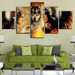 5Pcs Set Wolf Modern Canvas Print Paintings Wall Art Pictures Home Decor Unframed MRSLM