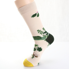 Men Dove Tulips Birds and Flowers Illustration Fashion Socks dylinoshop