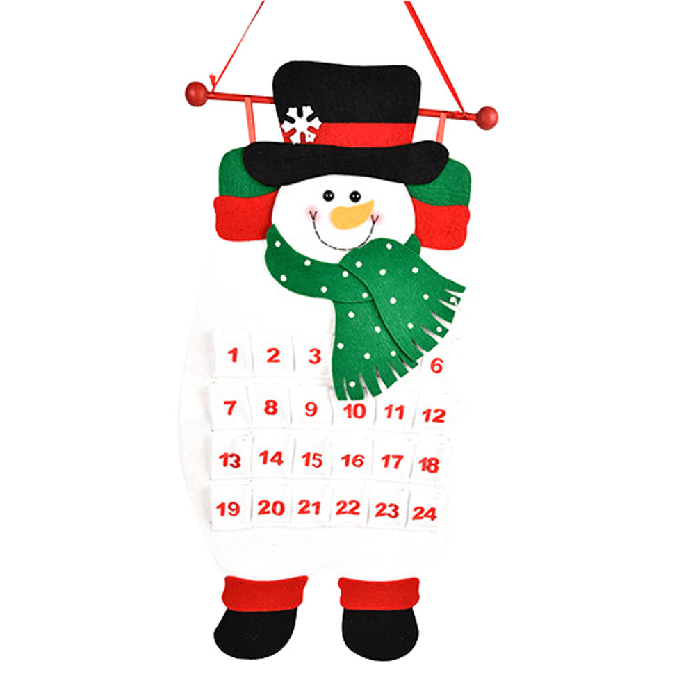 Christmas Countdown Calendar Snowman Deer Hanging Advent Calendar Decorations Home Decor MRSLM