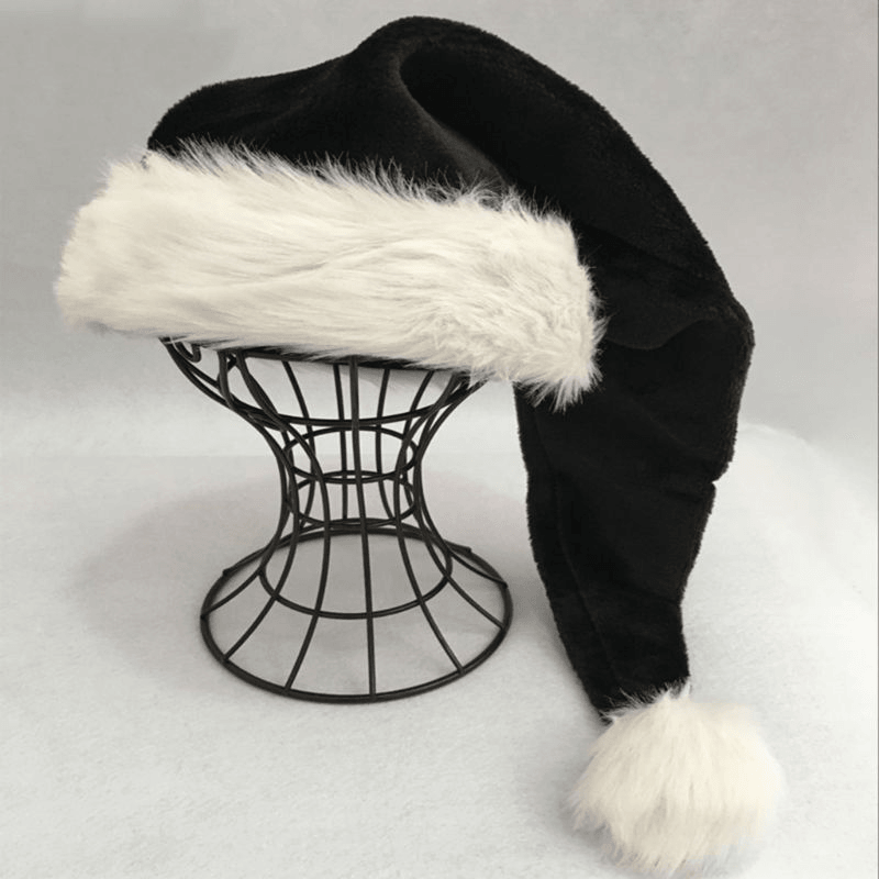 Black Plush Hat Adult Christmas dylinoshop