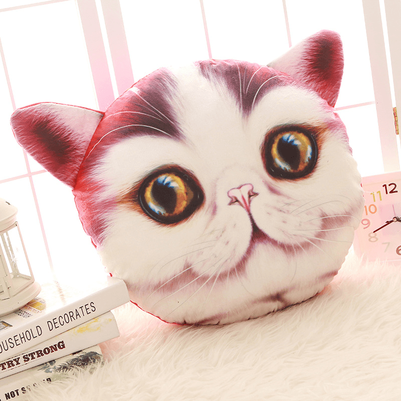 Creative Funny 3D Dog Cat Head Pillow PP Cotton Simulation Animal Cushion Birthay Gift Trick Toys MRSLM