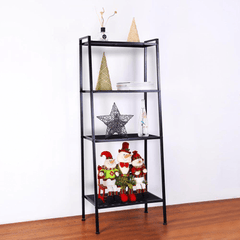 4 Tiers Wall Leaning Ladder Shelf Bookcase Bookshelf Storage Rack Shelves Storage Stand Unit Organizer for Office Home Bedroom Living Room MRSLM