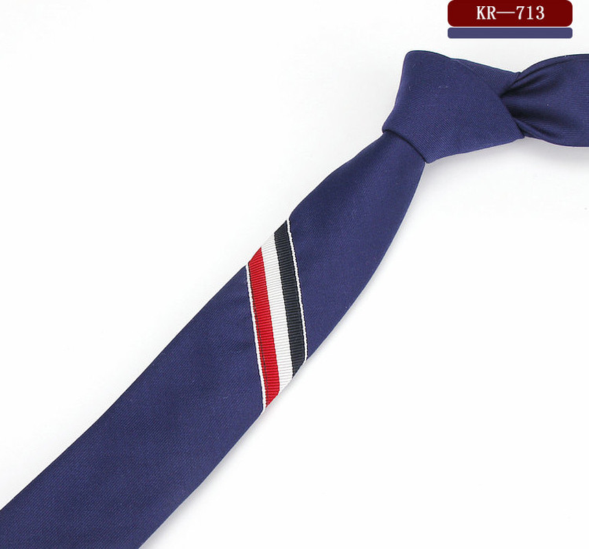 Men'S and Women'S British Super Narrow Casual Quality Cotton Tricolor Tie dylinoshop