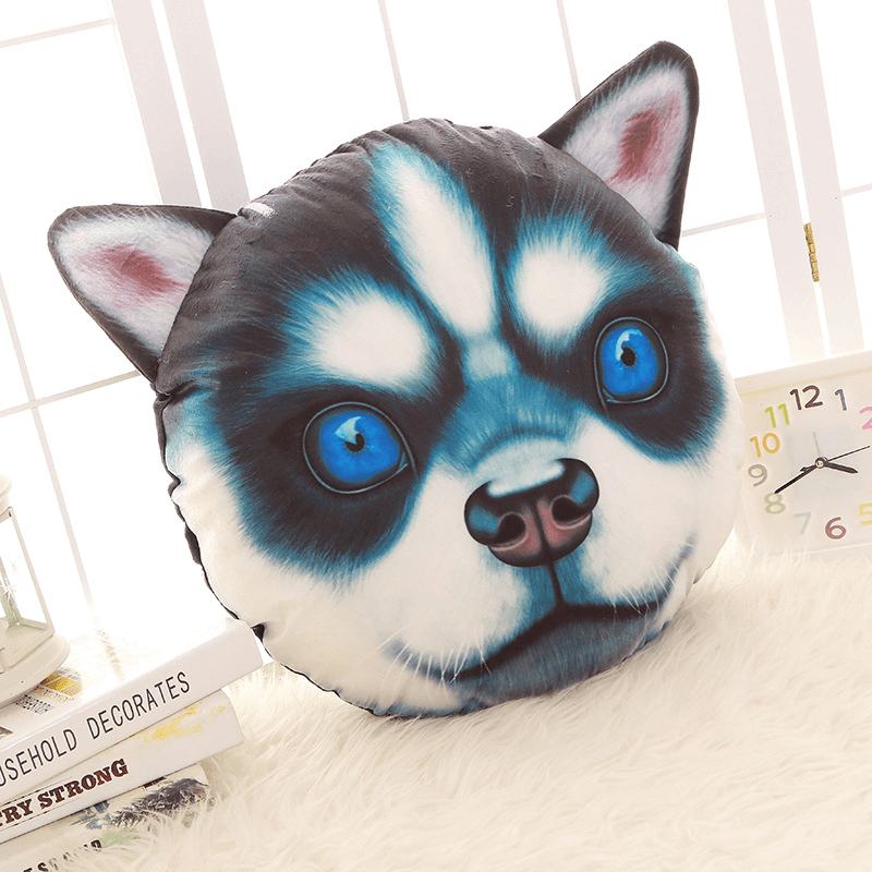 Creative Funny 3D Dog Cat Head Pillow PP Cotton Simulation Animal Cushion Birthay Gift Trick Toys MRSLM