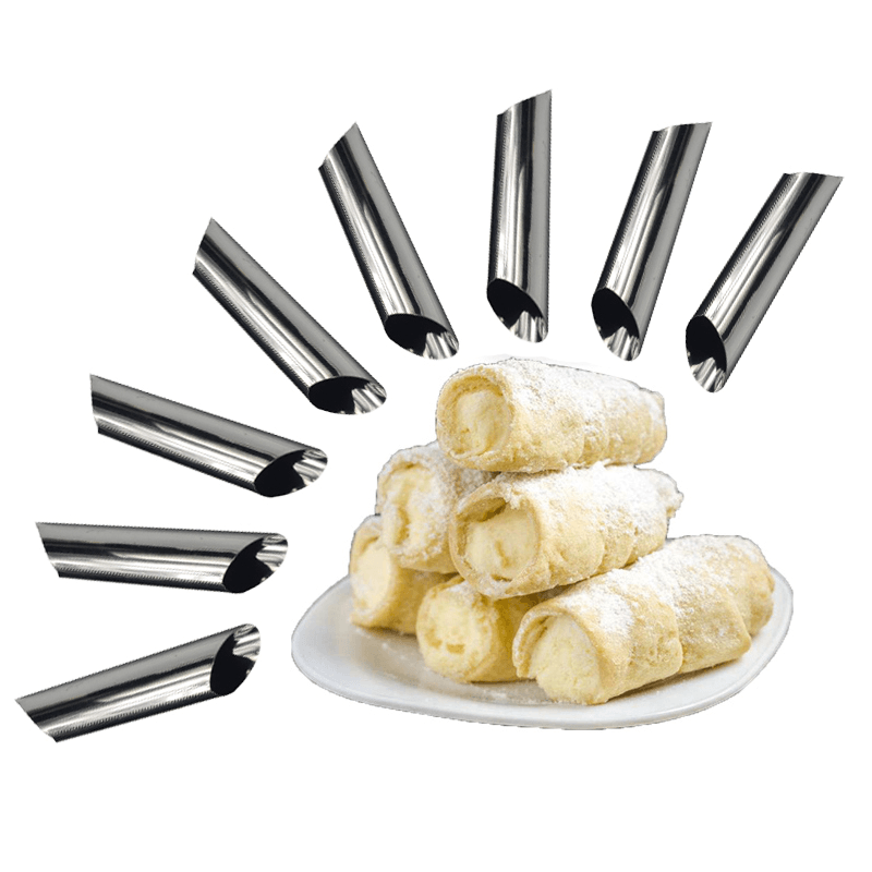 8 Pcs Danish Tube Cream Molds Stainless Steel DIY Croissant Mold Baking Mold Cake Tools MRSLM