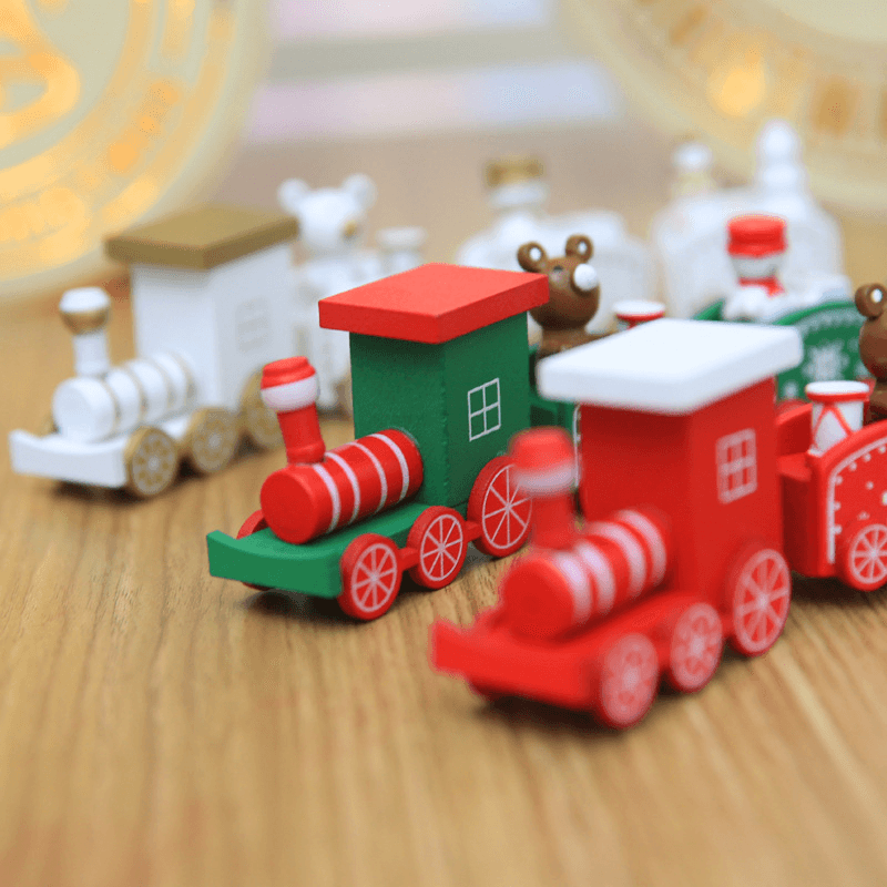 Christmas Wood Train Christmas Decorations Decor Innovative Gift for Children Diecasts Toy Vehic MRSLM