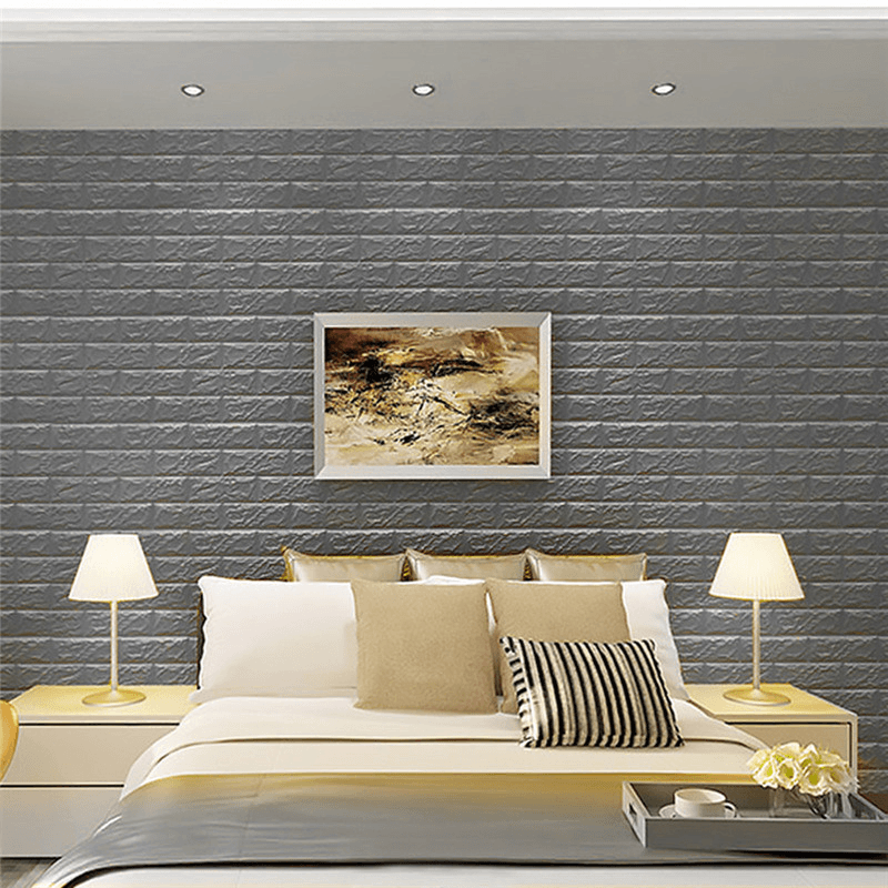 20Pcs/Set 3D Brick Wall Sticker Self-Adhesive Panel Decal Waterproof PE Foam Wallpaper for TV Walls Sofa Background Wall Decor MRSLM