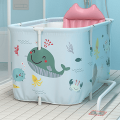 1.4M Folding Bathtub with Inflatable Back Friendly PVC Bath Bucket dylinoshop