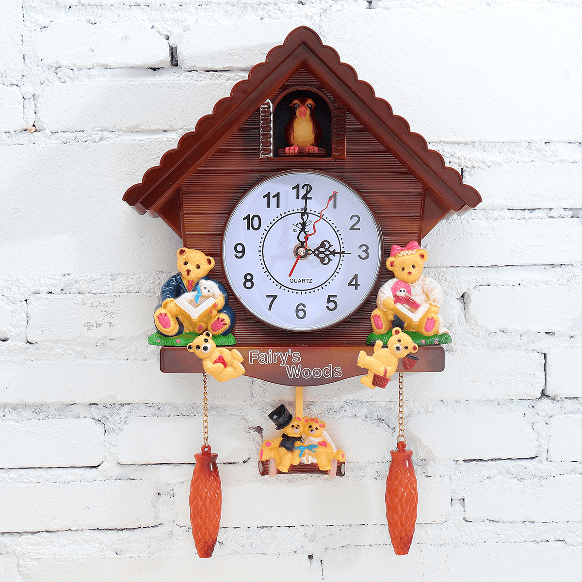 Antique Wooden Cuckoo Wall Clock Bird Time Bell Swing Alarm Watch Wall Home Decor MRSLM