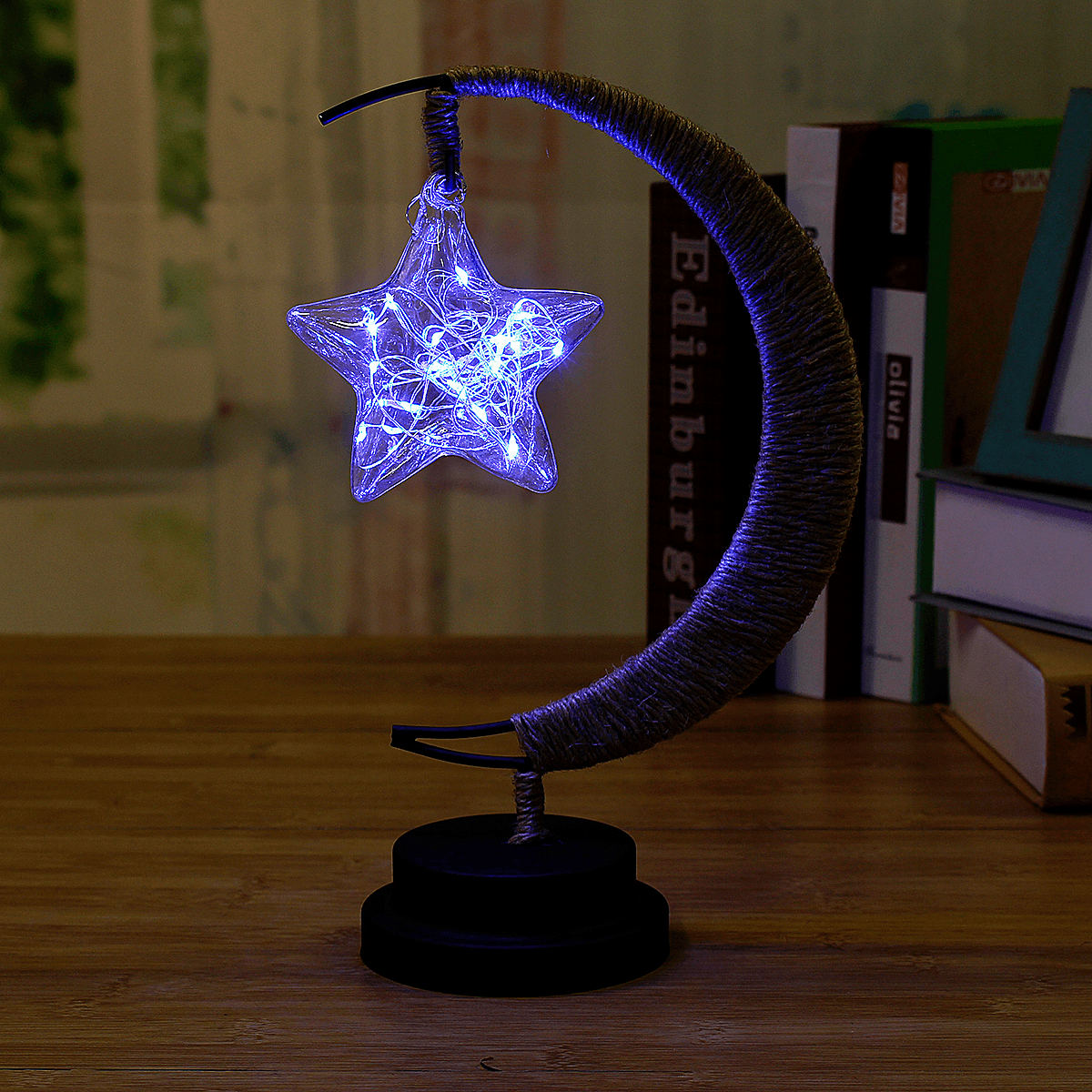 3D Battery Star Night Light Glass LED Home Party Wishing Lamp for Christmas MRSLM