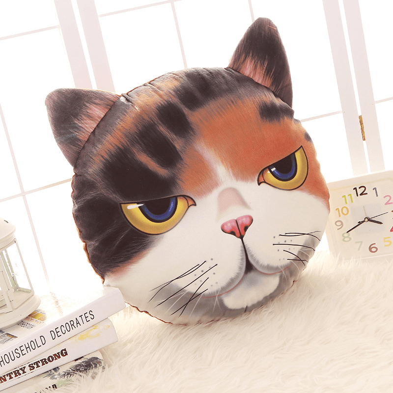 Creative Funny 3D Dog Cat Head Pillow PP Cotton Simulation Animal Cushion Birthay Gift Trick Toys MRSLM