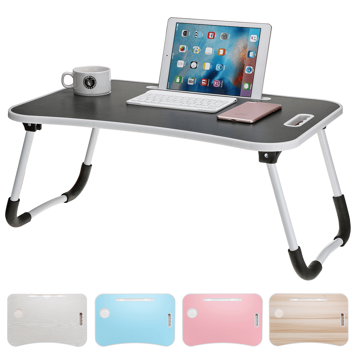 Foldable Laptop Lap Tray Folding Desk Computer Table Sofa Notebook Breakfast Bed MRSLM