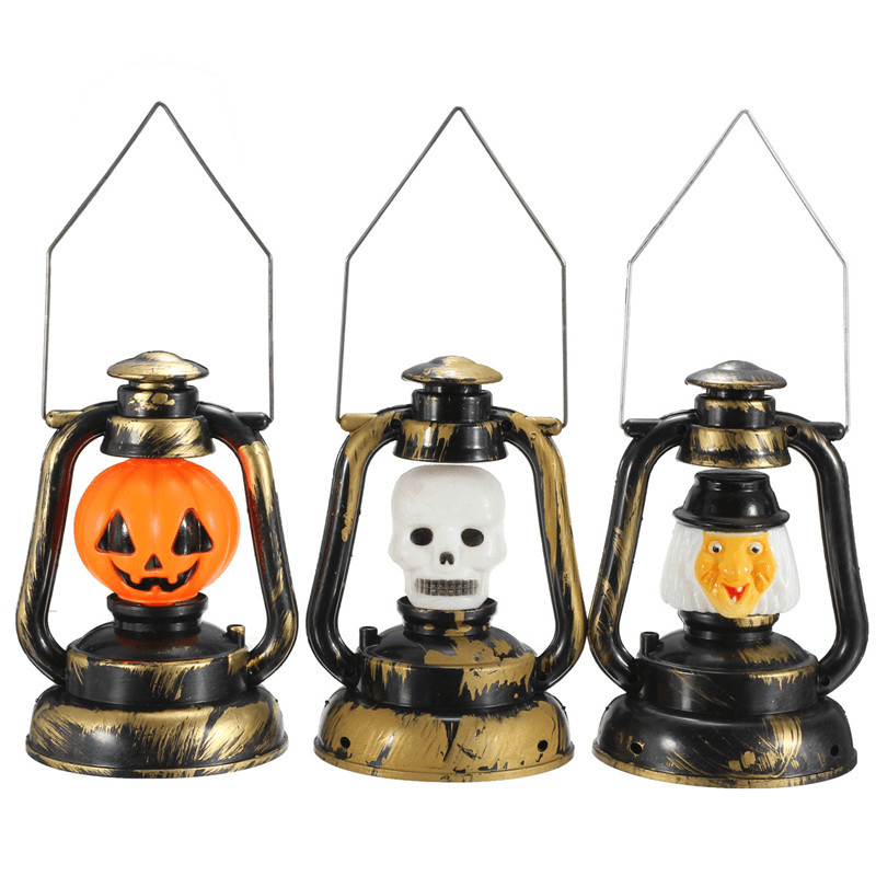 Halloween Pumpkin Skull Witch Lantern Lamp with Light Laughter MRSLM