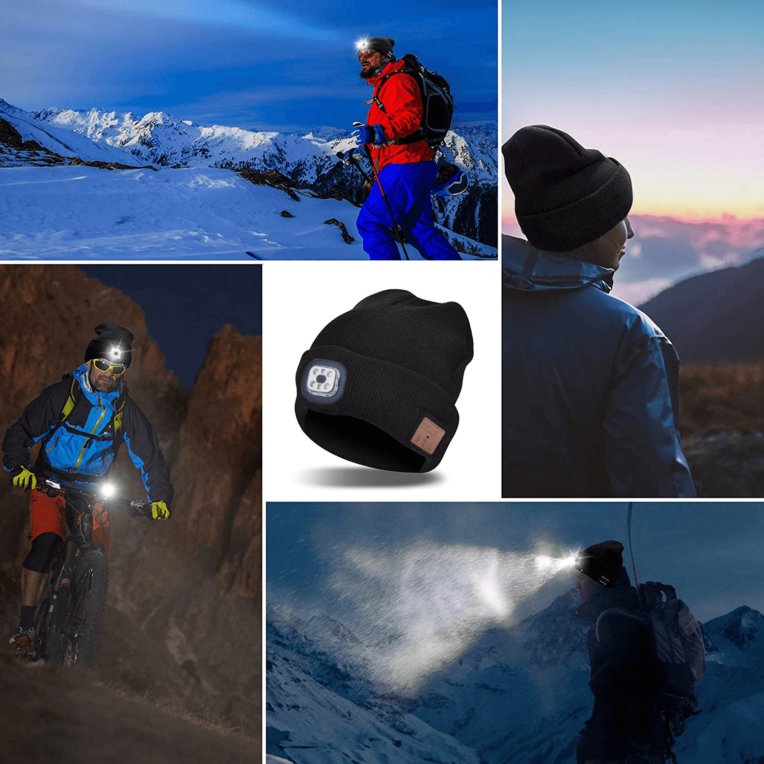 Bluetooth Knitted Hat Outdoor Night Running Night Fishing Led Light dylinoshop