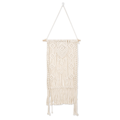 Macrame Plant Hanger Basket Hand Woven Tapestry Wood Pot Shelf Room Decoration MRSLM