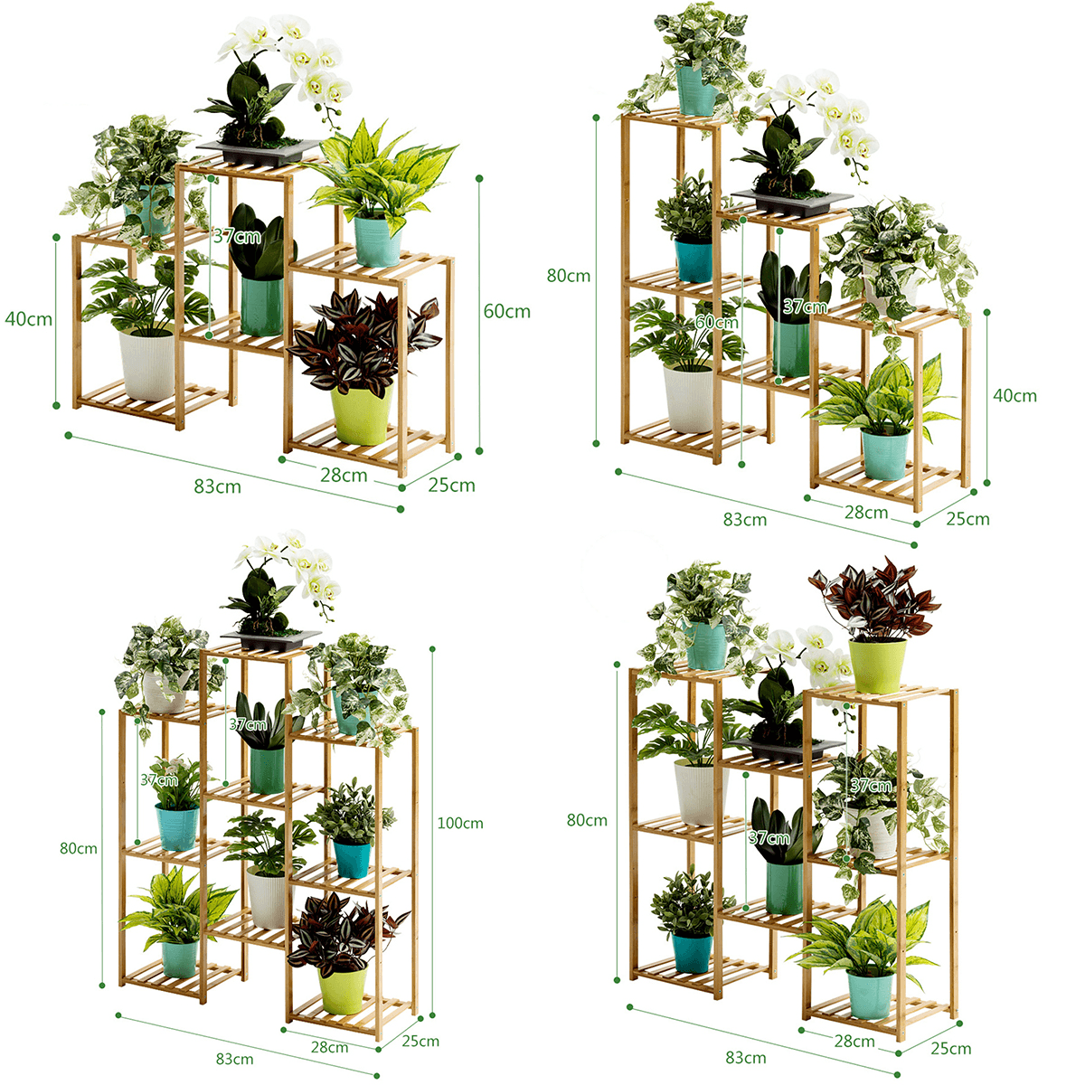 Multi-Layer Plant Shelve Floor-Standing Potted Plant Rack Thicken Batten Breathable Material for Garden Sets MRSLM