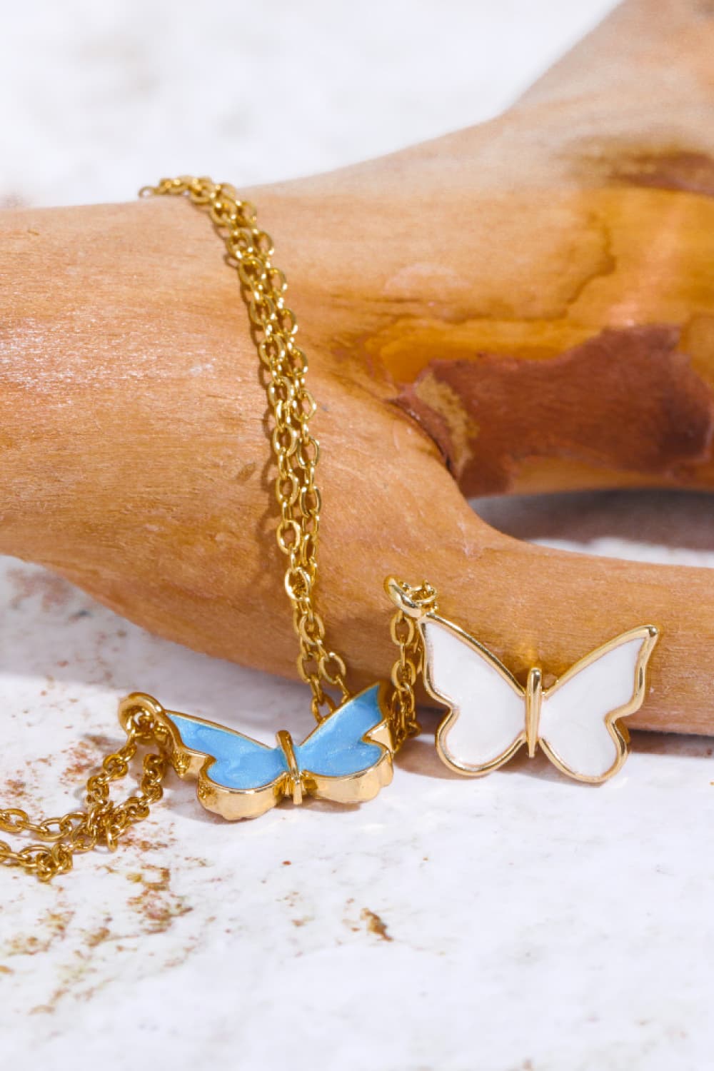 Butterfly Pendant Copper 14K Gold-Plated Necklace dylinoshop