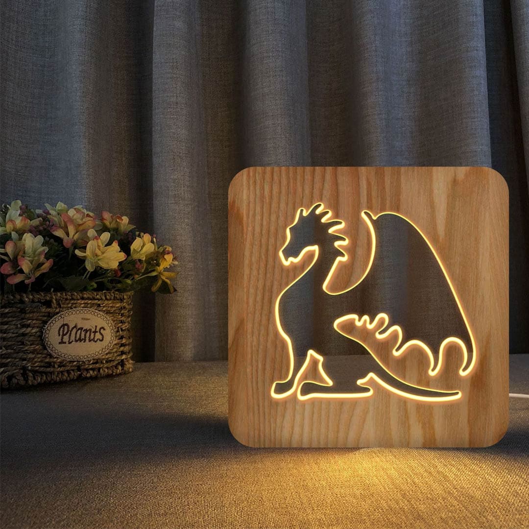 Wooden Night Light USB Powered Feajoy