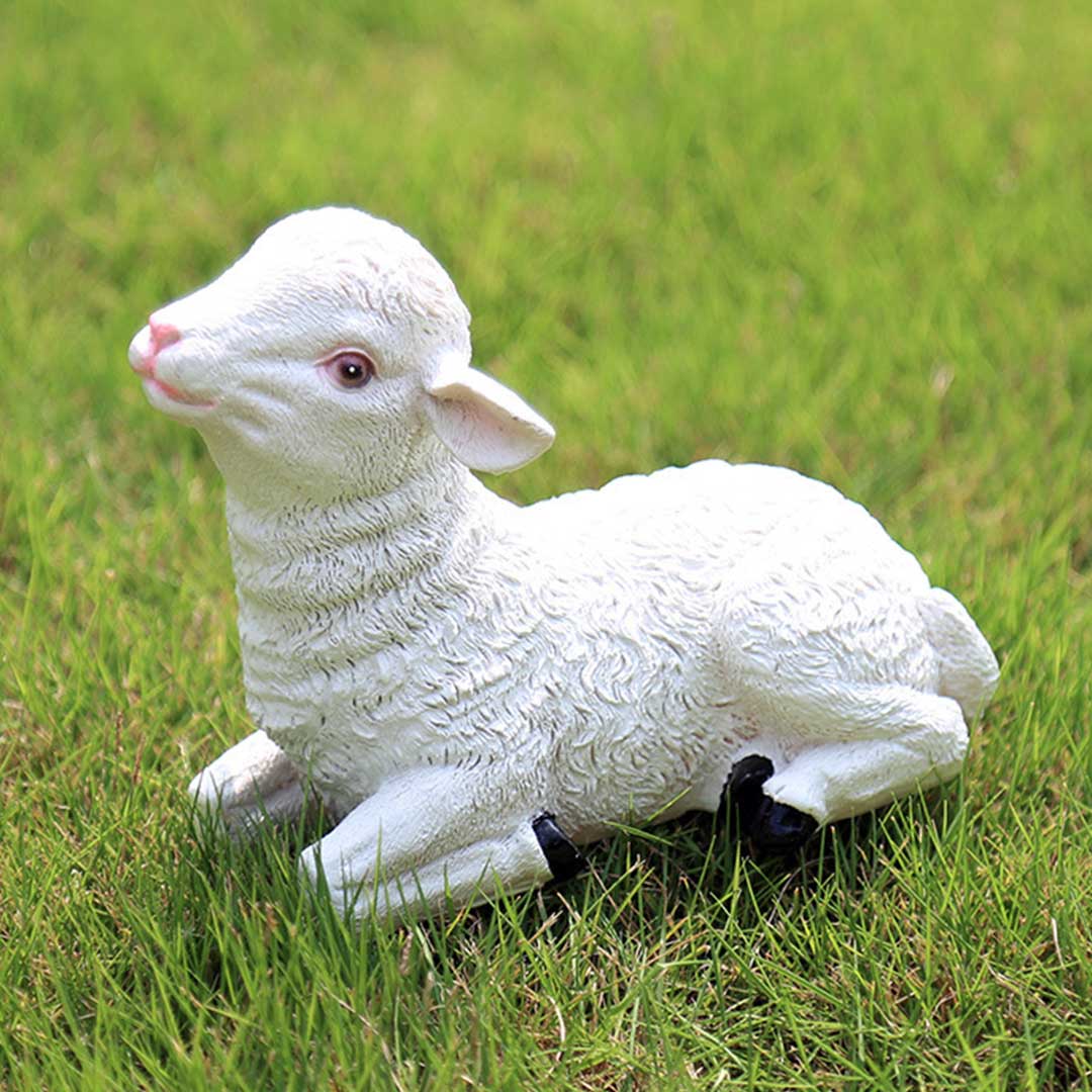 Lamb Garden Resin Statue Decoration Feajoy