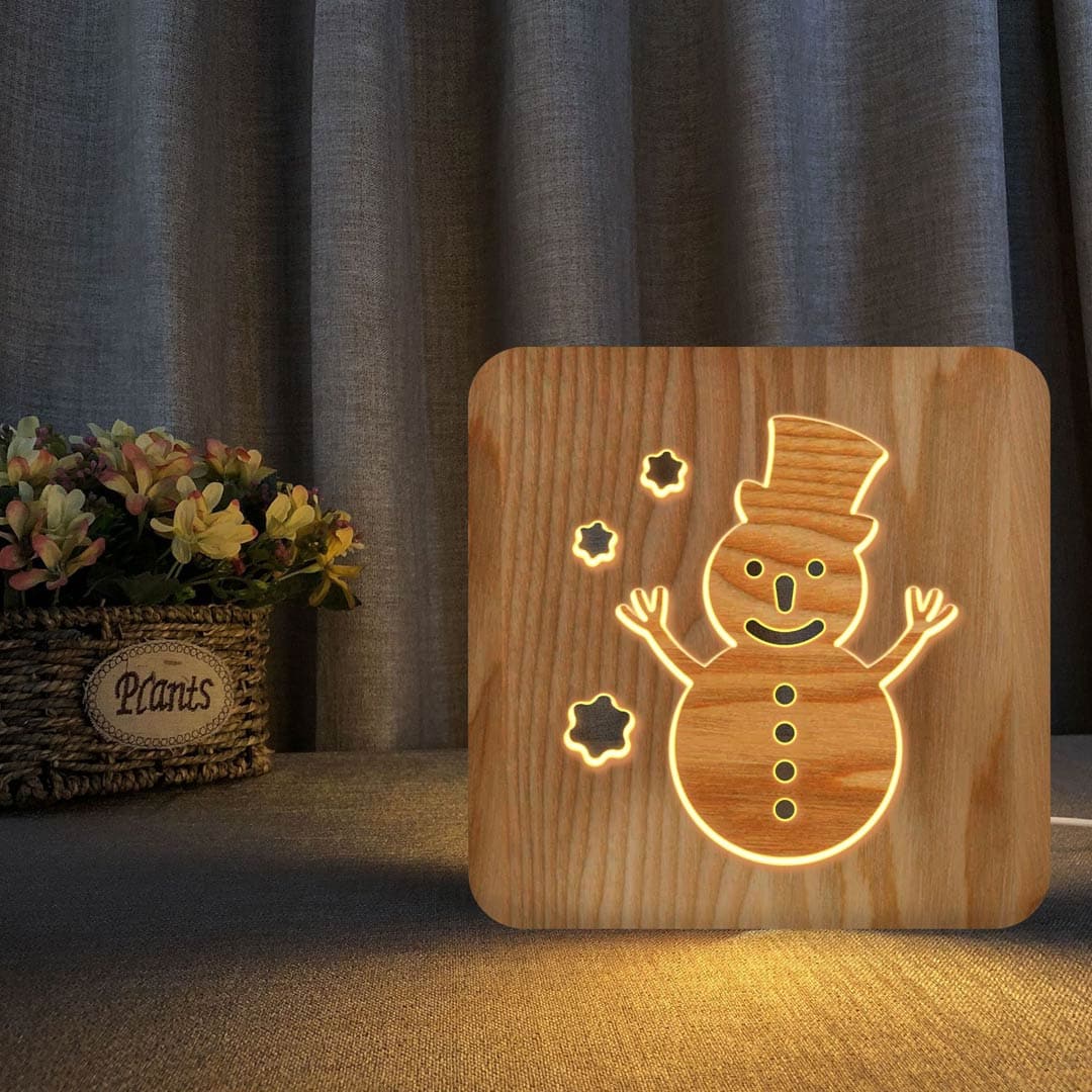 Wooden Night Light USB Powered Feajoy