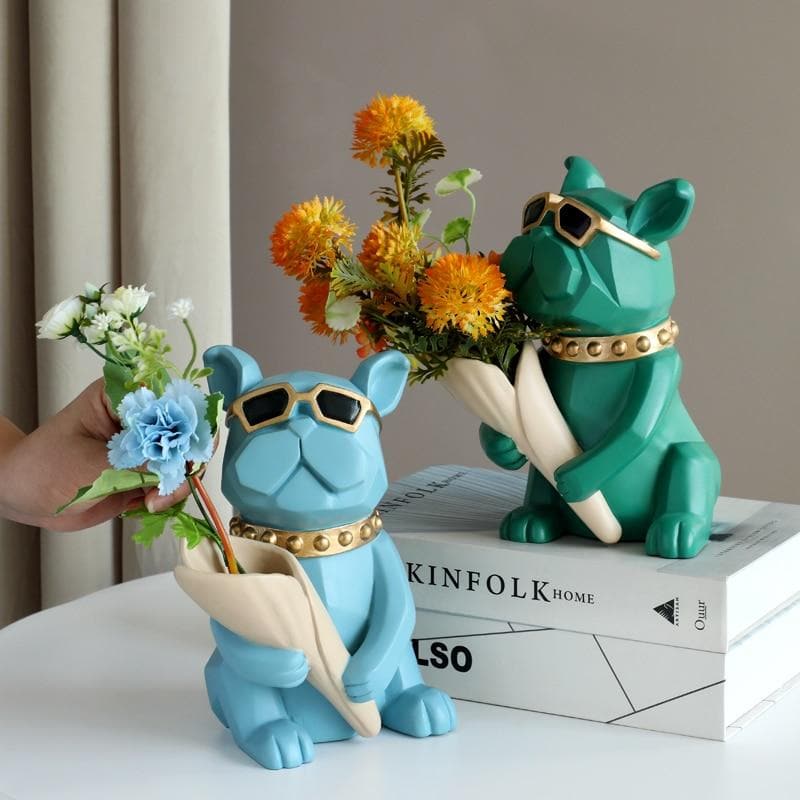 Cool Bulldog Statue Vase dylinoshop