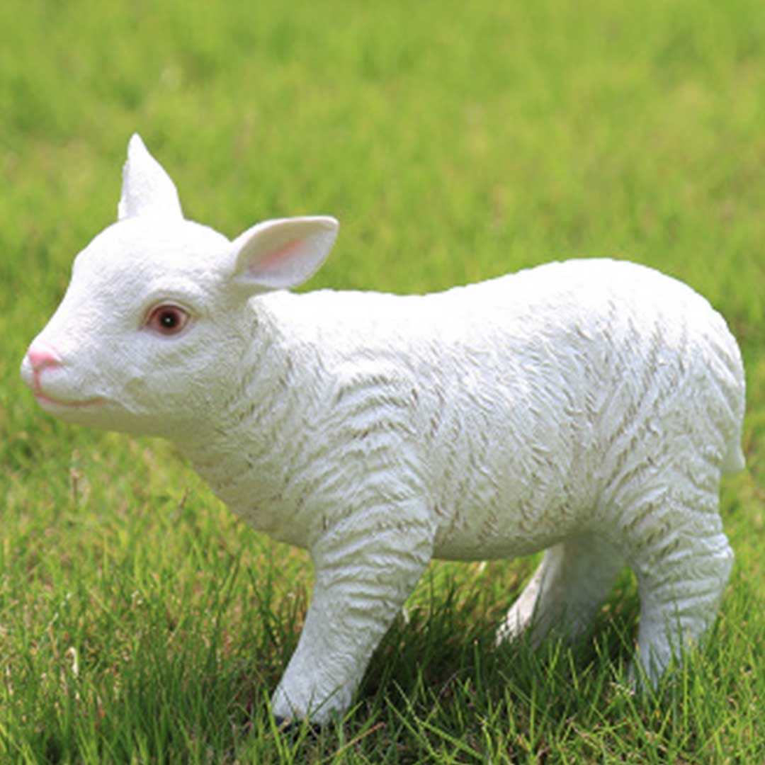 Lamb Garden Resin Statue Decoration Feajoy