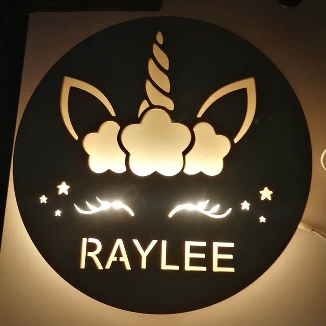 Custom Wooden Name Night Light dylinoshop