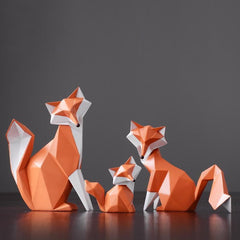 Geometric Orange Fox Feajoy